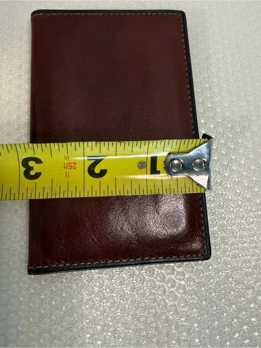 Bosca Brown Leather Money Clip Wallet with Black Trim